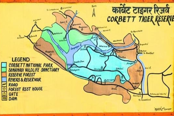 Map of Jim Corbett Park